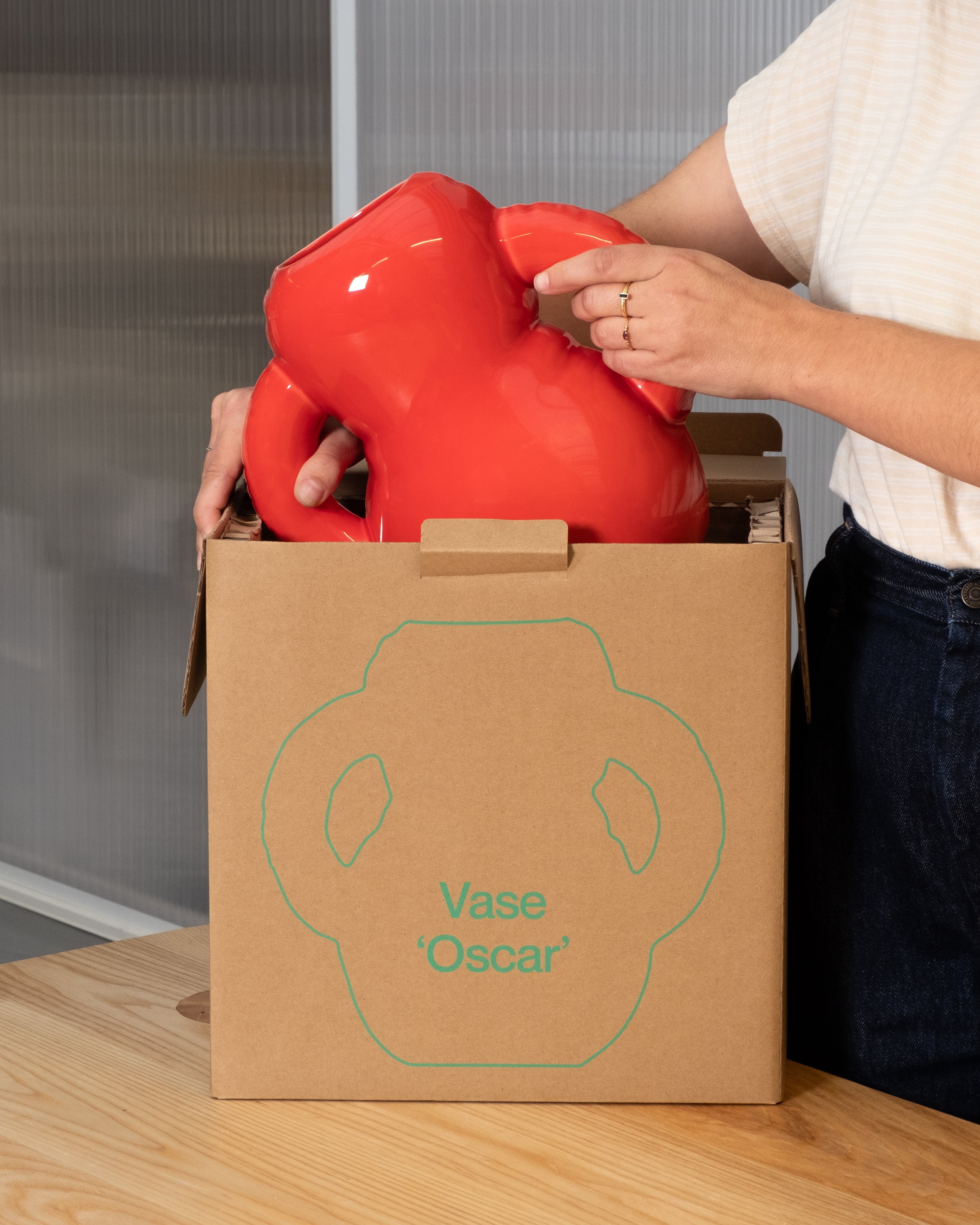 Vase 'OSCAR' Gloss - Moss