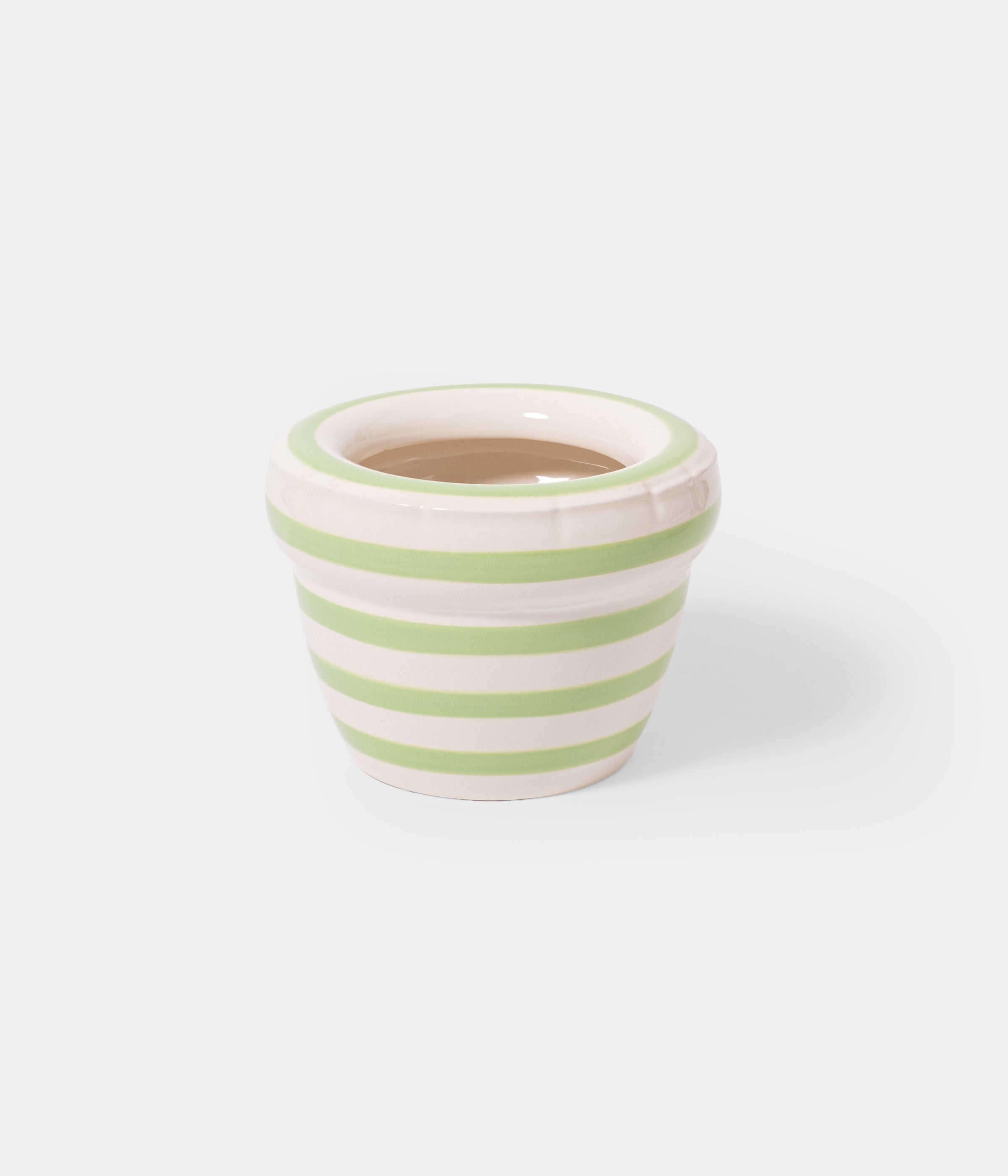 Small Planter 'LOUIS' Stripes - Pistache