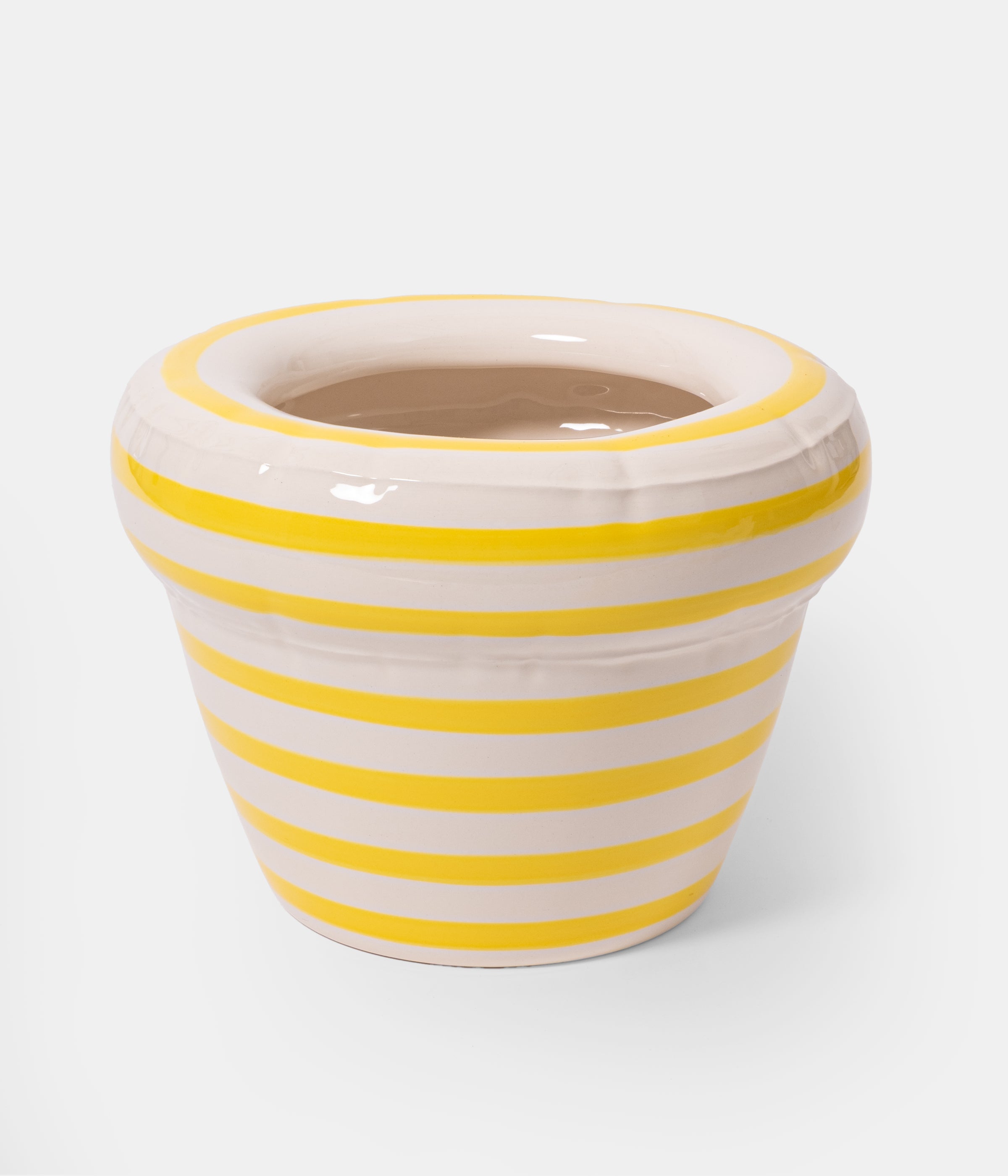 Planter 'PIERRE' Stripes - Lemon