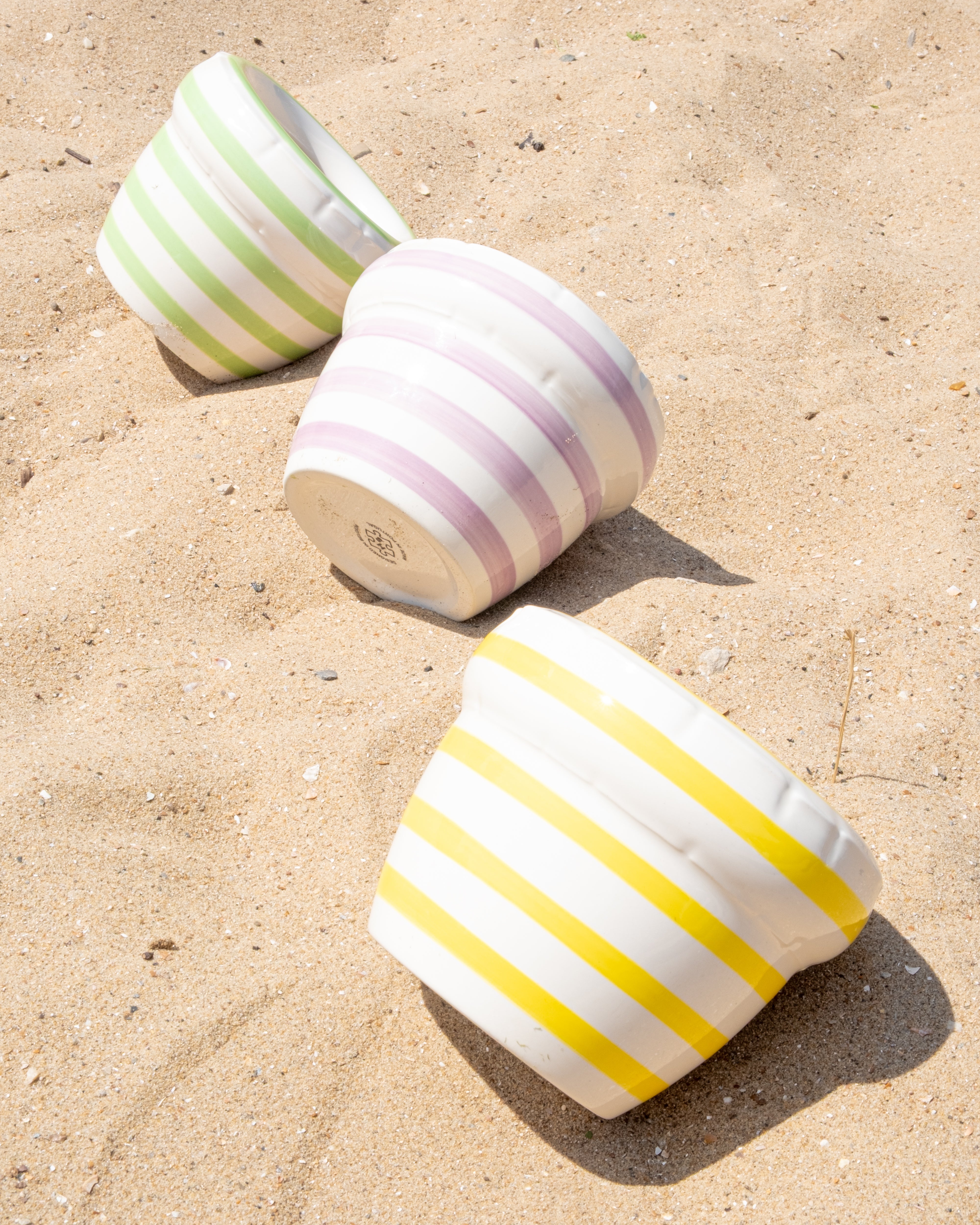 Small Planter 'LOUIS' Stripes - Lemon