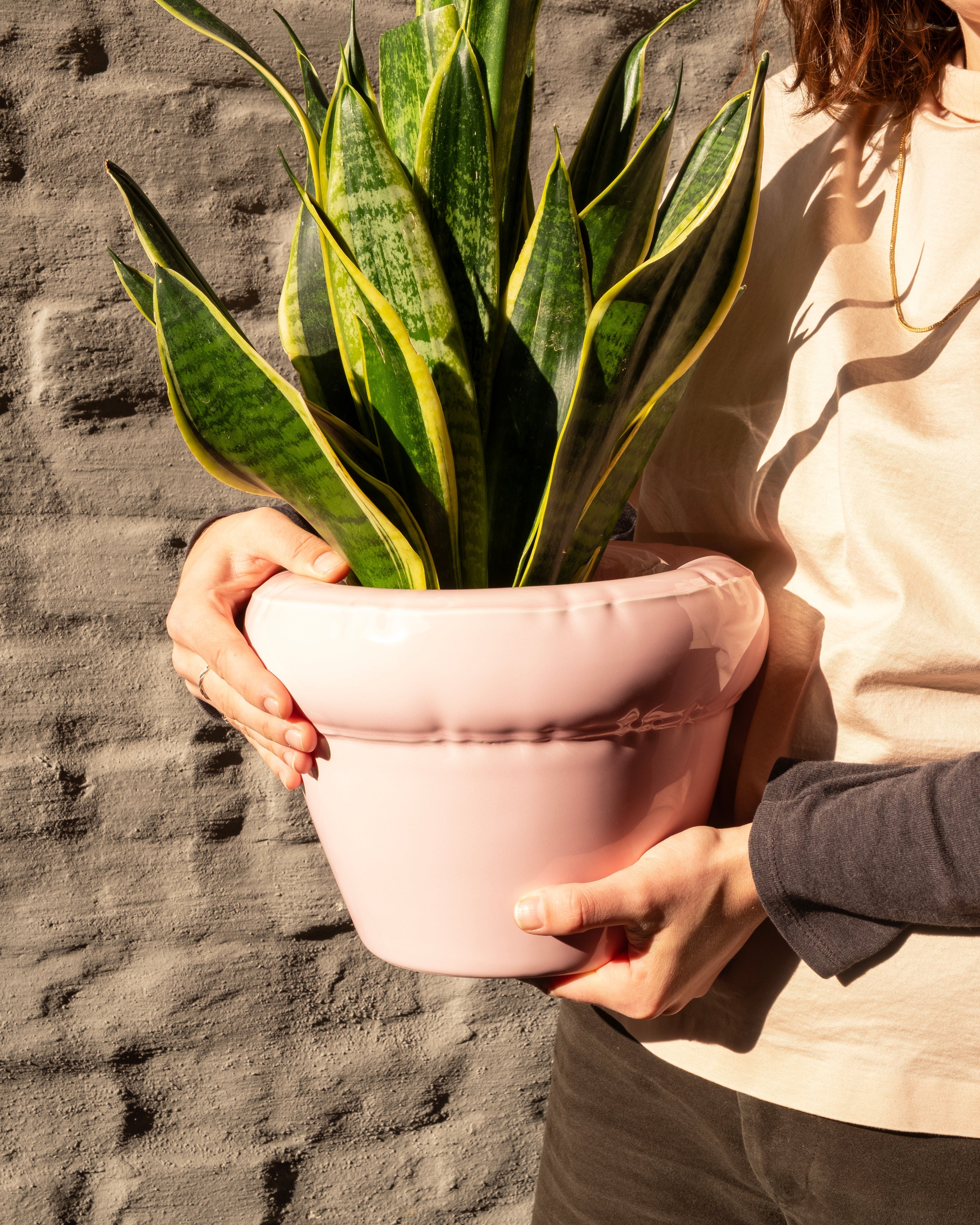 Planter 'PIERRE' Gloss - Bone