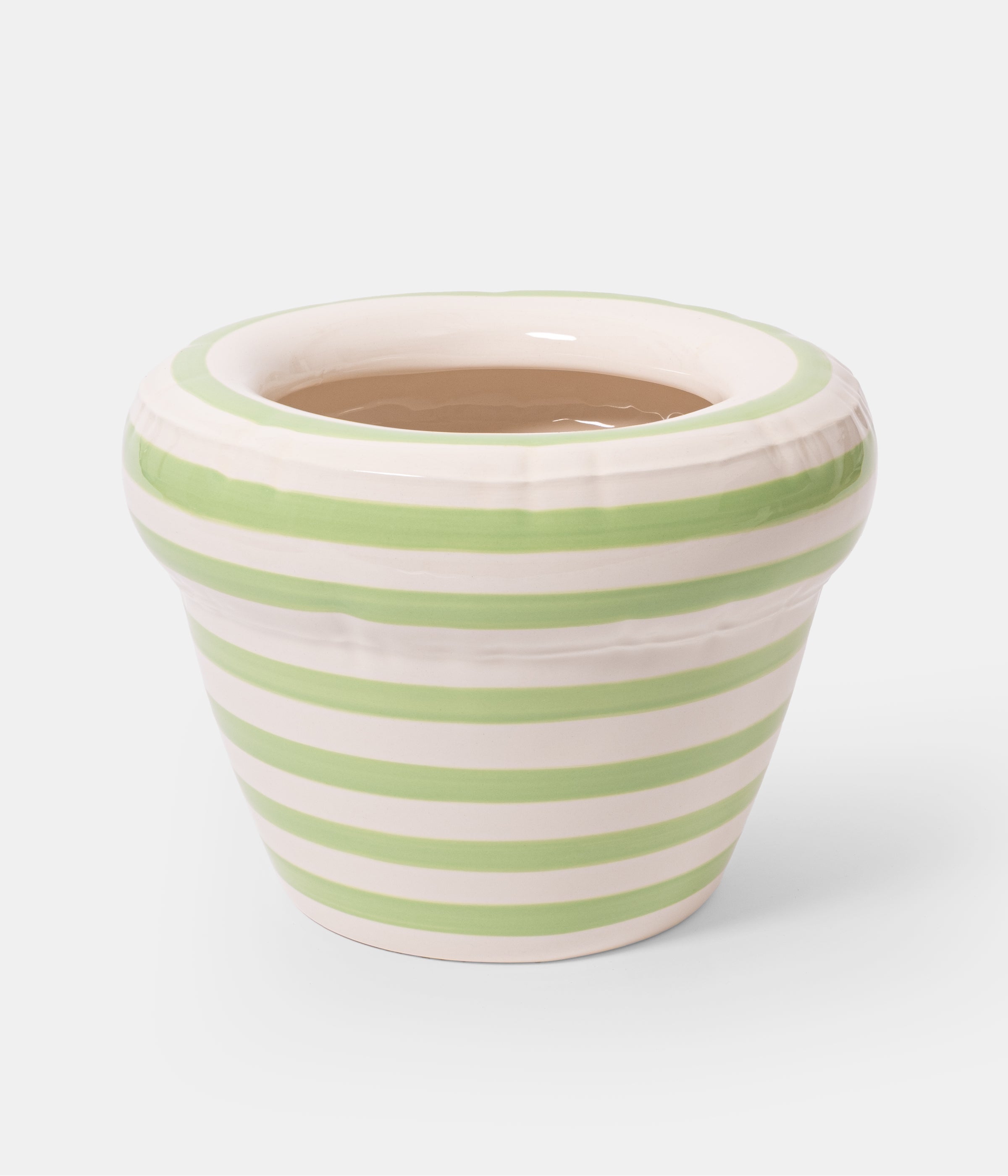 Planter 'PIERRE' Stripes - Pistache