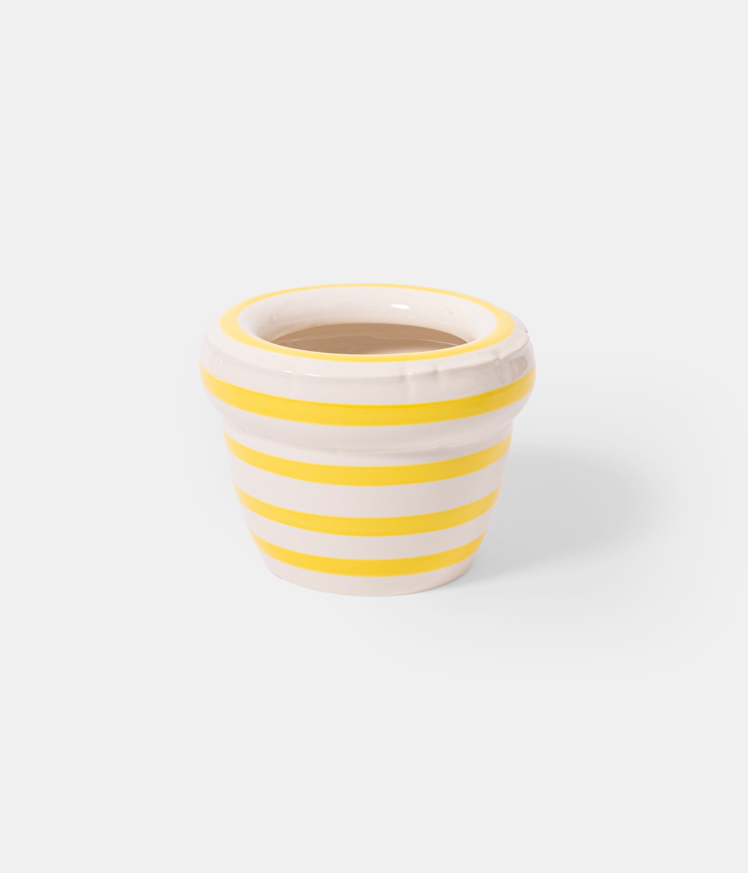 Small Planter 'LOUIS' Stripes - Lemon